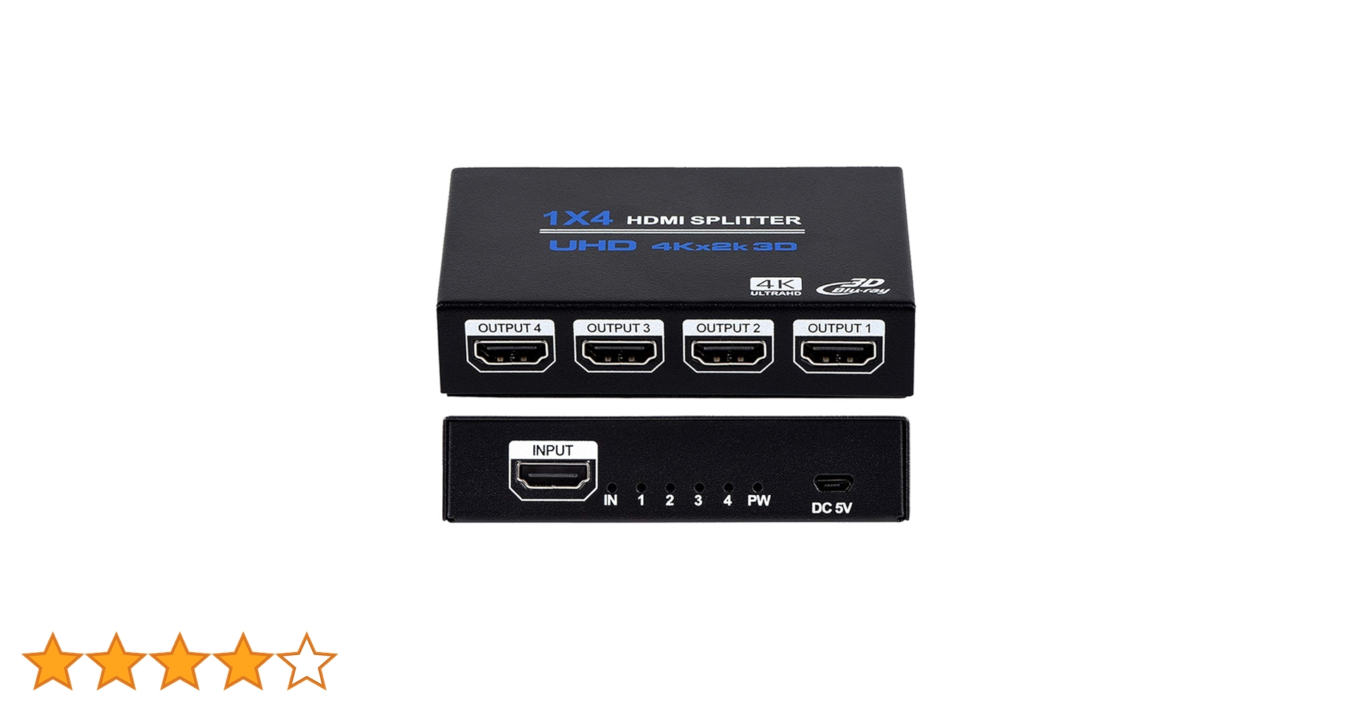 分配器・切替器 HDMI 1x4 Splitter Amazon | J-Wonlyus 1x4 HDMIスプリッター HDMI 分配器 1 入力 4